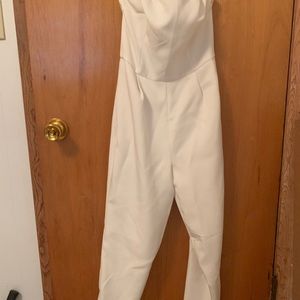 White strapless jumpsuit